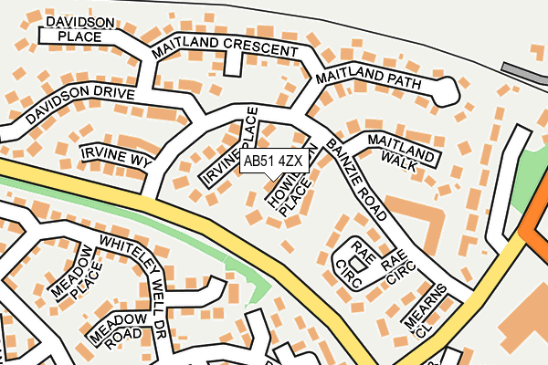 AB51 4ZX map - OS OpenMap – Local (Ordnance Survey)