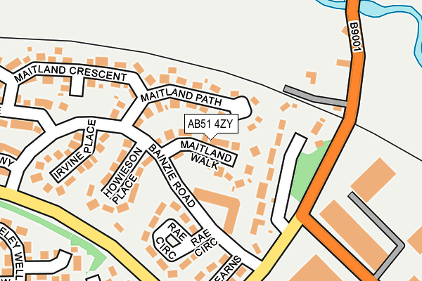 AB51 4ZY map - OS OpenMap – Local (Ordnance Survey)