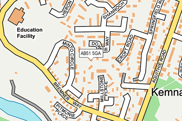 AB51 5GA map - OS OpenMap – Local (Ordnance Survey)
