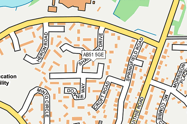AB51 5GE map - OS OpenMap – Local (Ordnance Survey)