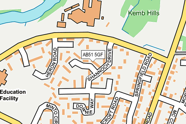 AB51 5GF map - OS OpenMap – Local (Ordnance Survey)
