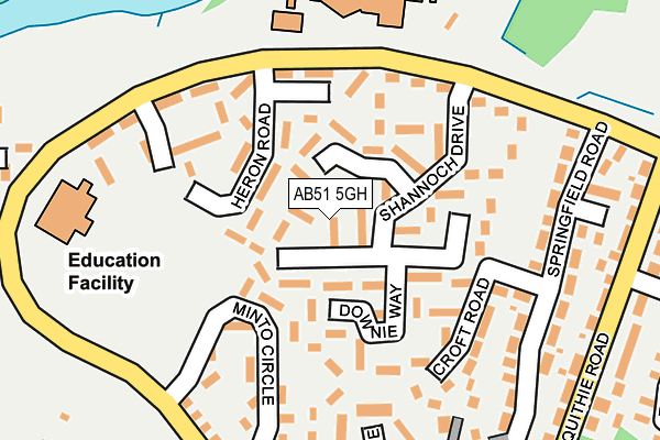 AB51 5GH map - OS OpenMap – Local (Ordnance Survey)