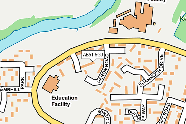 AB51 5GJ map - OS OpenMap – Local (Ordnance Survey)