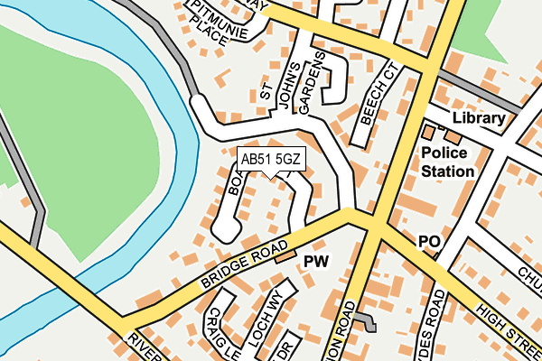 AB51 5GZ map - OS OpenMap – Local (Ordnance Survey)