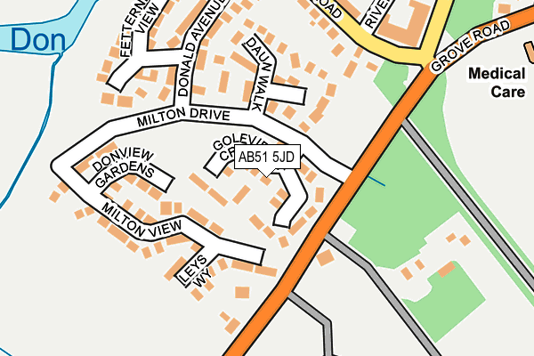 AB51 5JD map - OS OpenMap – Local (Ordnance Survey)