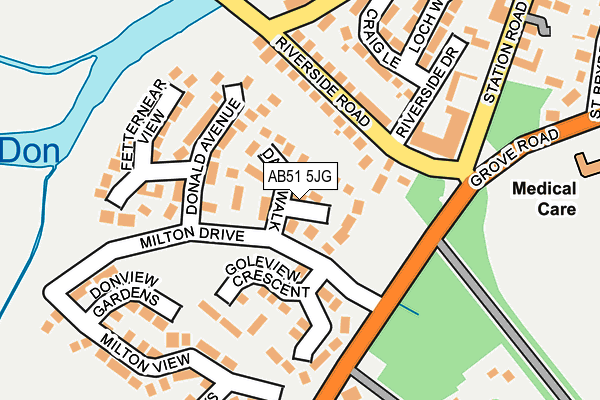 AB51 5JG map - OS OpenMap – Local (Ordnance Survey)