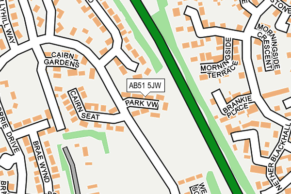 AB51 5JW map - OS OpenMap – Local (Ordnance Survey)