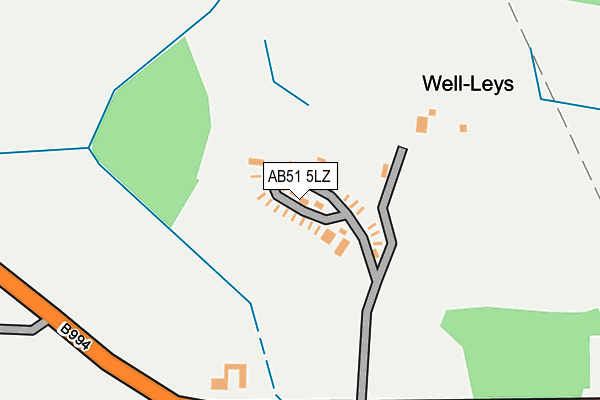 AB51 5LZ map - OS OpenMap – Local (Ordnance Survey)