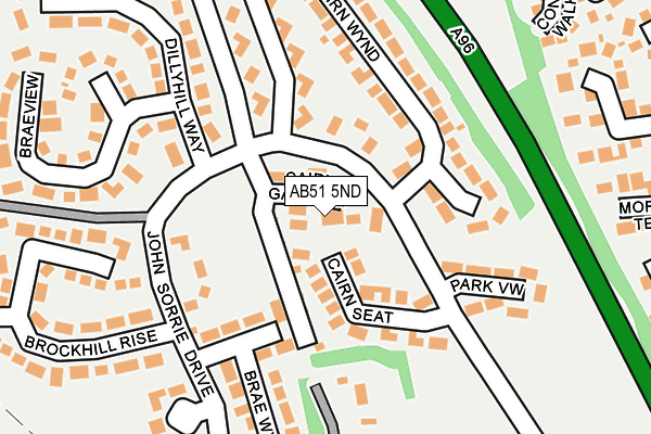 AB51 5ND map - OS OpenMap – Local (Ordnance Survey)