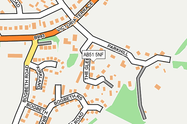 AB51 5NF map - OS OpenMap – Local (Ordnance Survey)