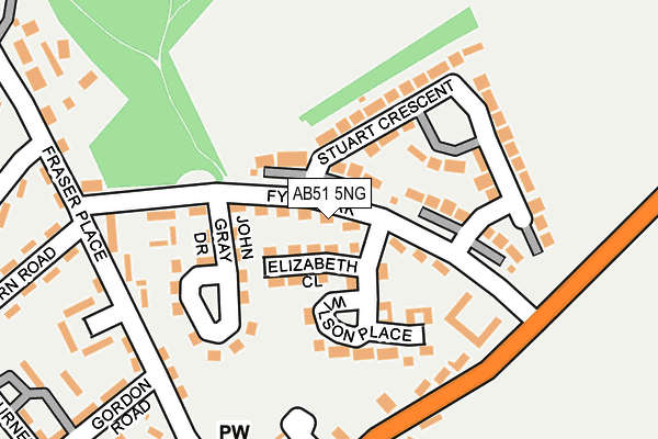 AB51 5NG map - OS OpenMap – Local (Ordnance Survey)