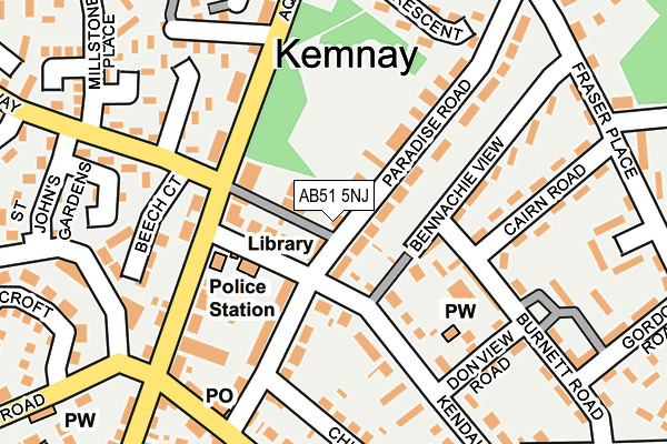 AB51 5NJ map - OS OpenMap – Local (Ordnance Survey)