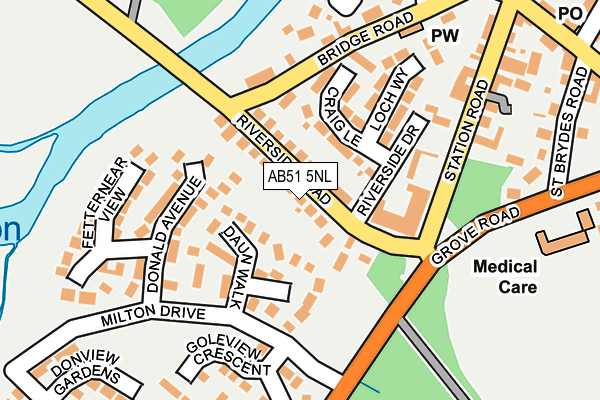 AB51 5NL map - OS OpenMap – Local (Ordnance Survey)