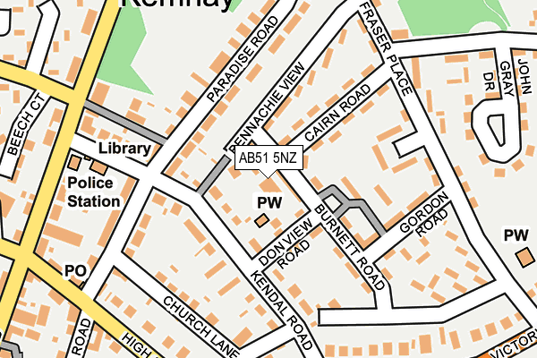 AB51 5NZ map - OS OpenMap – Local (Ordnance Survey)