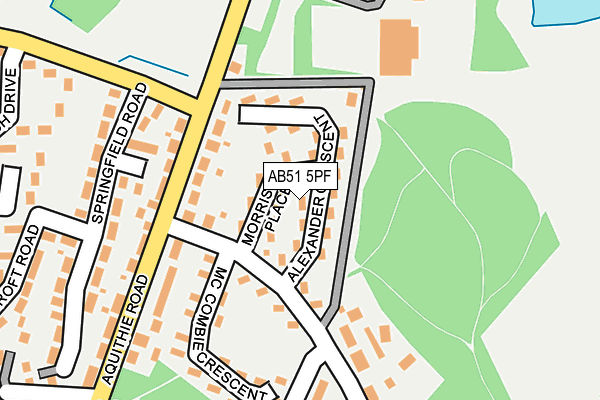 AB51 5PF map - OS OpenMap – Local (Ordnance Survey)