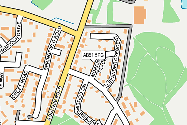 AB51 5PG map - OS OpenMap – Local (Ordnance Survey)
