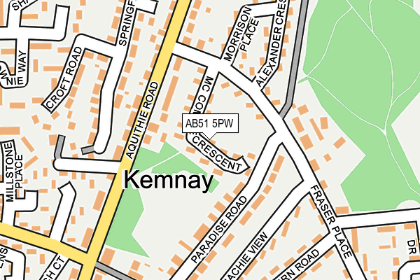 AB51 5PW map - OS OpenMap – Local (Ordnance Survey)