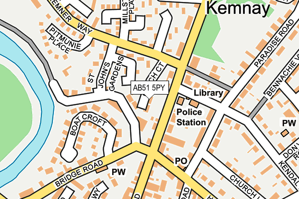 AB51 5PY map - OS OpenMap – Local (Ordnance Survey)
