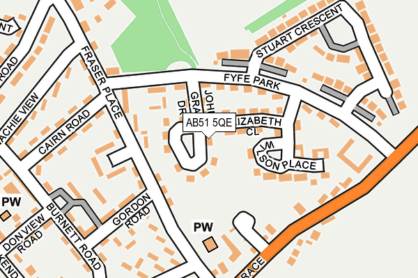 AB51 5QE map - OS OpenMap – Local (Ordnance Survey)