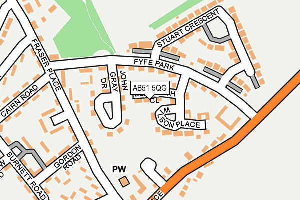 AB51 5QG map - OS OpenMap – Local (Ordnance Survey)