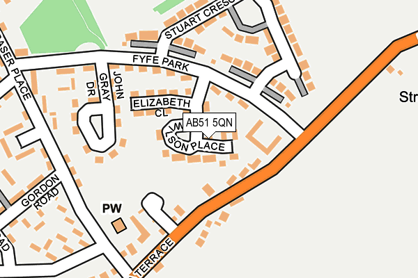AB51 5QN map - OS OpenMap – Local (Ordnance Survey)
