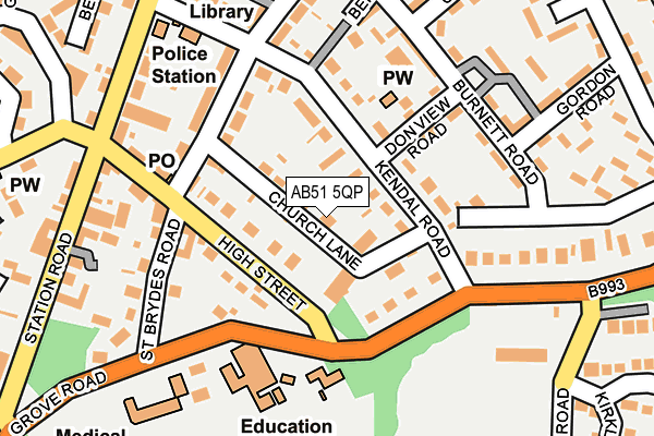 AB51 5QP map - OS OpenMap – Local (Ordnance Survey)