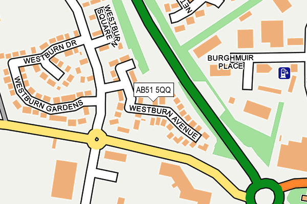 AB51 5QQ map - OS OpenMap – Local (Ordnance Survey)