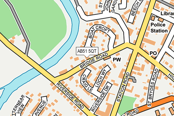 AB51 5QT map - OS OpenMap – Local (Ordnance Survey)