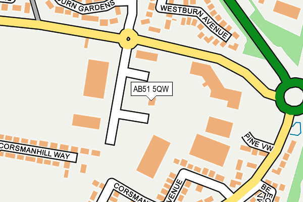 AB51 5QW map - OS OpenMap – Local (Ordnance Survey)