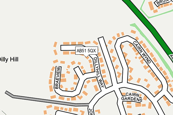 AB51 5QX map - OS OpenMap – Local (Ordnance Survey)