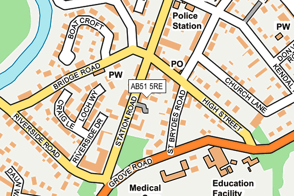 AB51 5RE map - OS OpenMap – Local (Ordnance Survey)