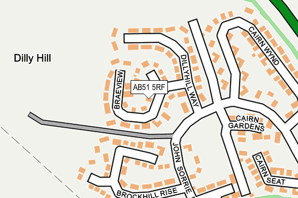 AB51 5RF map - OS OpenMap – Local (Ordnance Survey)