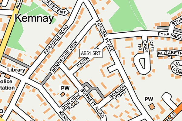 AB51 5RT map - OS OpenMap – Local (Ordnance Survey)