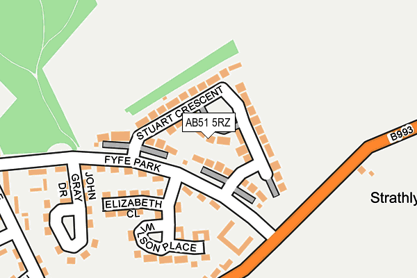 AB51 5RZ map - OS OpenMap – Local (Ordnance Survey)