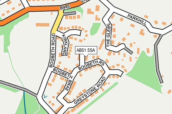 AB51 5SA map - OS OpenMap – Local (Ordnance Survey)