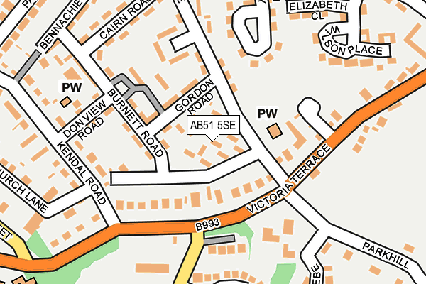 AB51 5SE map - OS OpenMap – Local (Ordnance Survey)
