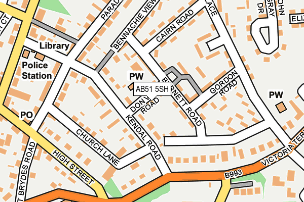 AB51 5SH map - OS OpenMap – Local (Ordnance Survey)