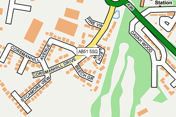 AB51 5SQ map - OS OpenMap – Local (Ordnance Survey)