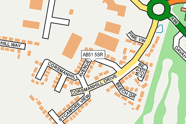 AB51 5SR map - OS OpenMap – Local (Ordnance Survey)