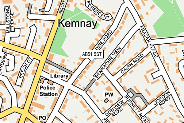 AB51 5ST map - OS OpenMap – Local (Ordnance Survey)