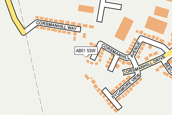 AB51 5SW map - OS OpenMap – Local (Ordnance Survey)