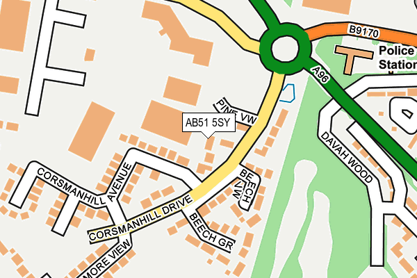 AB51 5SY map - OS OpenMap – Local (Ordnance Survey)