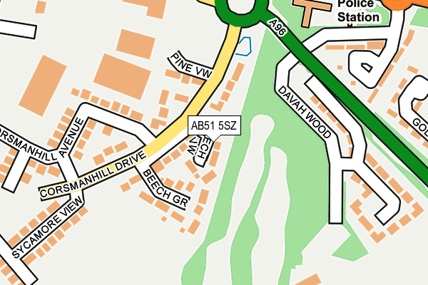 AB51 5SZ map - OS OpenMap – Local (Ordnance Survey)