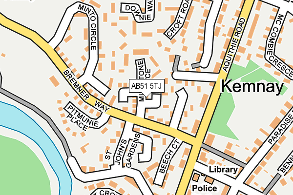 AB51 5TJ map - OS OpenMap – Local (Ordnance Survey)