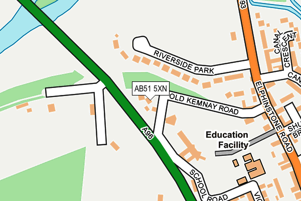 AB51 5XN map - OS OpenMap – Local (Ordnance Survey)