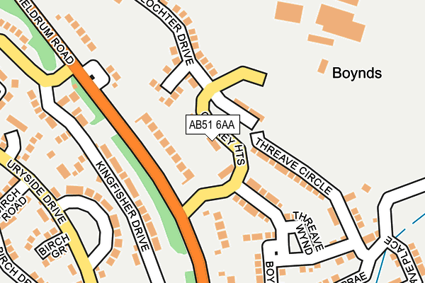 AB51 6AA map - OS OpenMap – Local (Ordnance Survey)