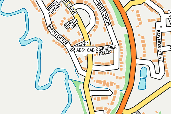 AB51 6AB map - OS OpenMap – Local (Ordnance Survey)