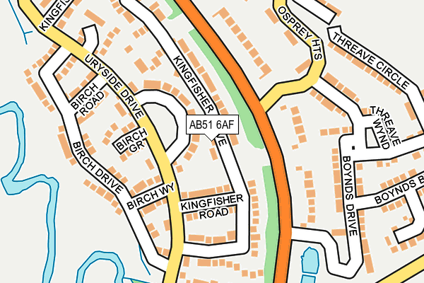 AB51 6AF map - OS OpenMap – Local (Ordnance Survey)