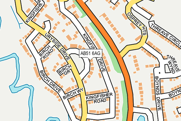 AB51 6AG map - OS OpenMap – Local (Ordnance Survey)