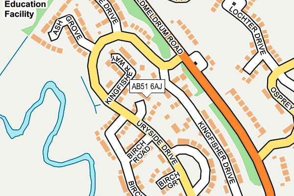 AB51 6AJ map - OS OpenMap – Local (Ordnance Survey)
